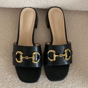 Xinshuyu Black Sandals - never worn Gucci look-likes